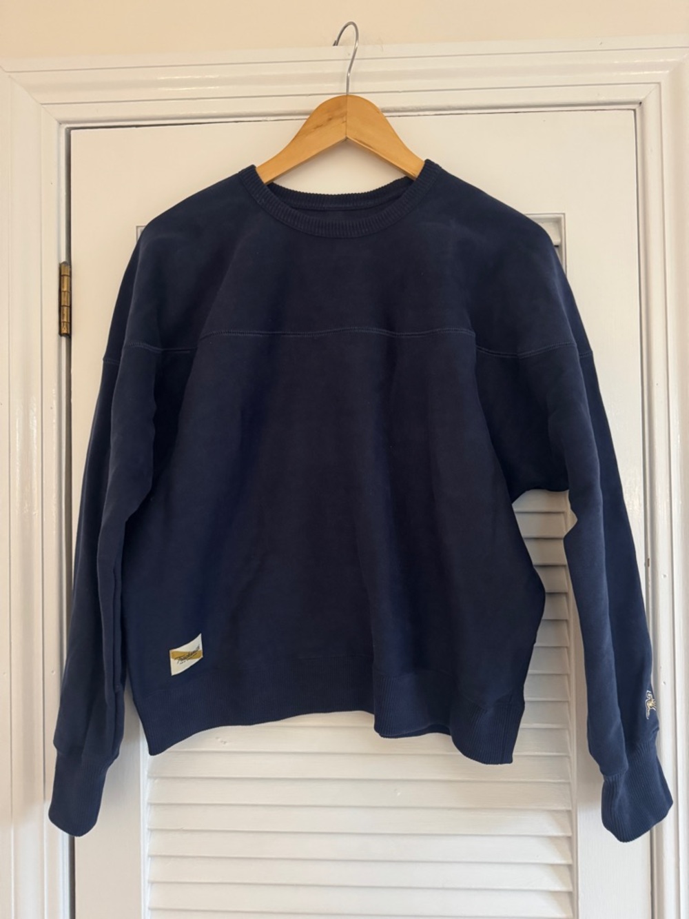 Tracksmith Trackhouse Crew neck Sweatshirt, M, Navy blue